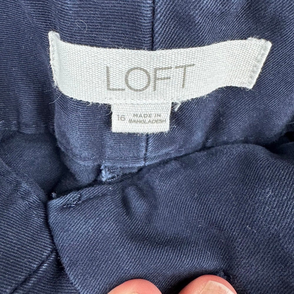 Loft The Riviera Short Navy Blue Chino Shorts Womens Size 16 - Picture 3 of 4
